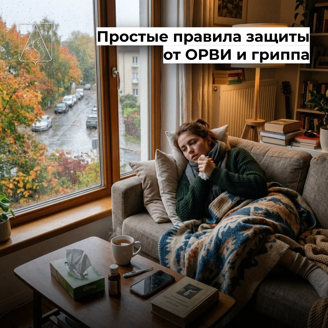 🍂 Наступила осень — время позаботиться о здоровье!Простые правила защиты от ОРВИ и гриппа