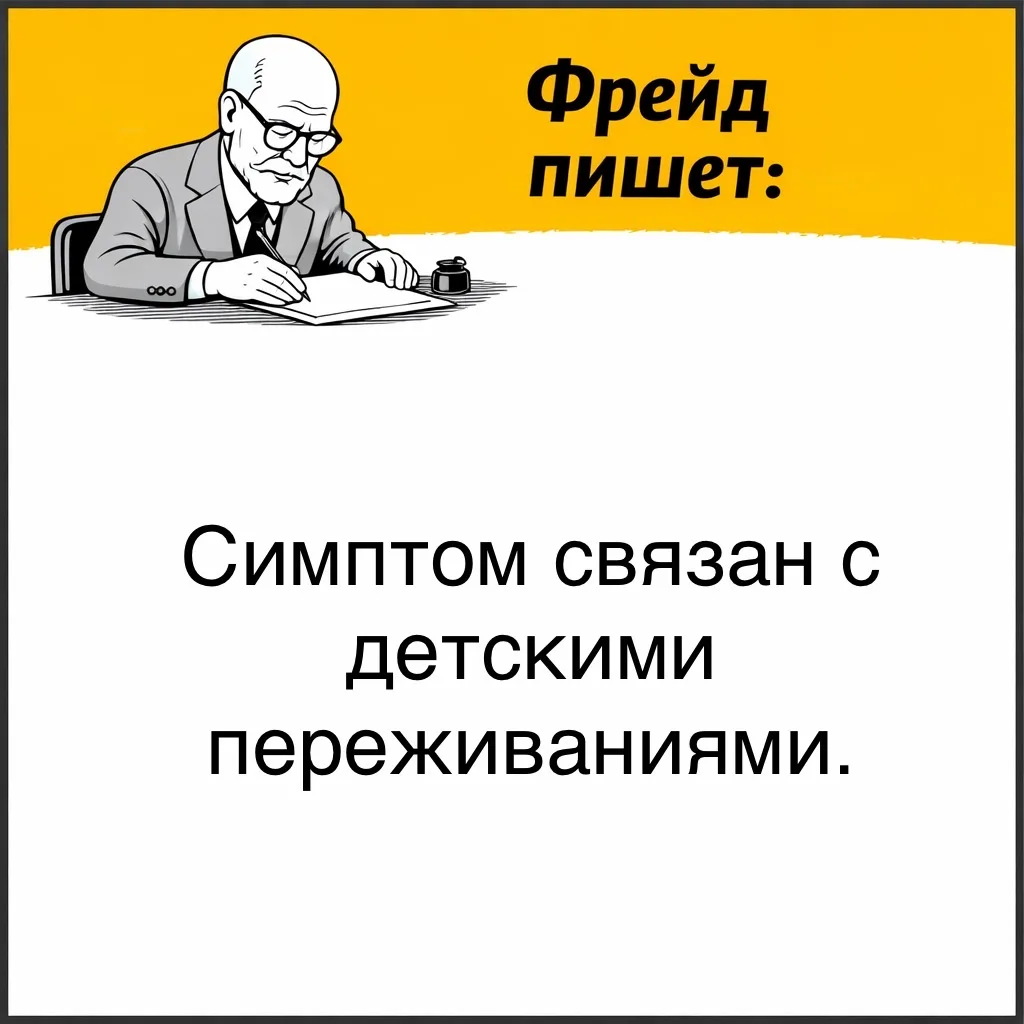 С точки зрения Фрейда, симптом - это сбой в работе психики и проявление внутреннего психического кон
