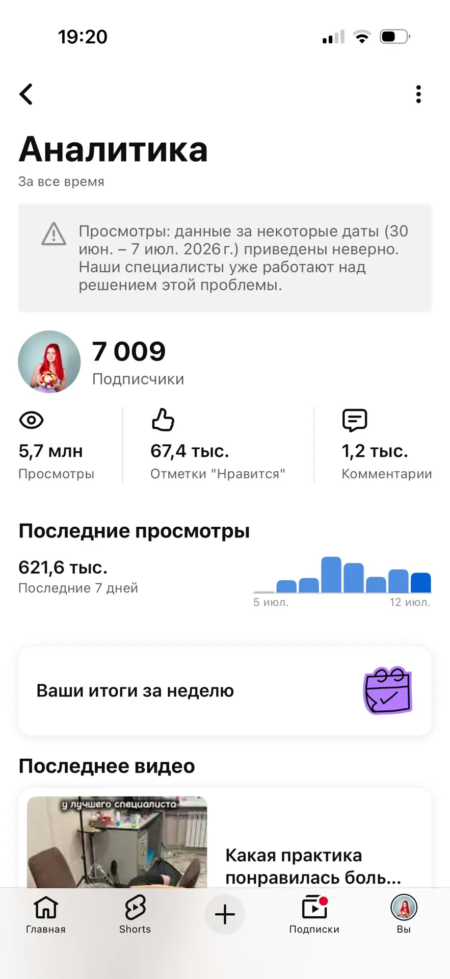 Оп-оп) 
На ютубчике 7к перевалило 🥳