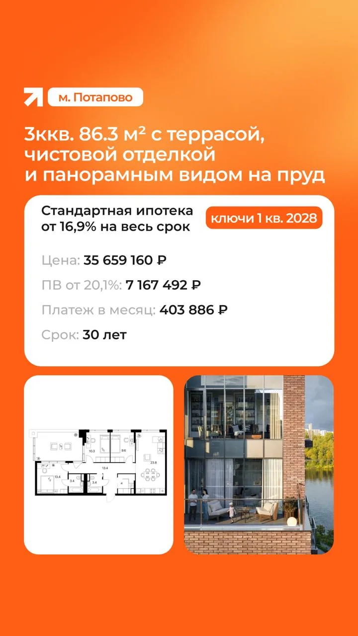 Уникальные лоты в проекте Бунинская набережная от девелопера ПИК