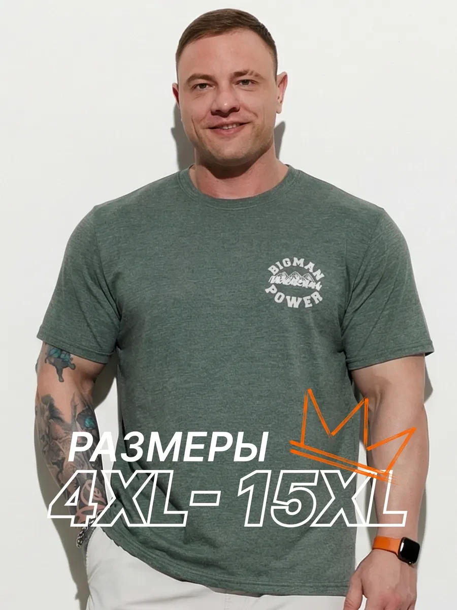 ⚡️ Футболка мужская хлопковая большие размеры, MR BIGMAN