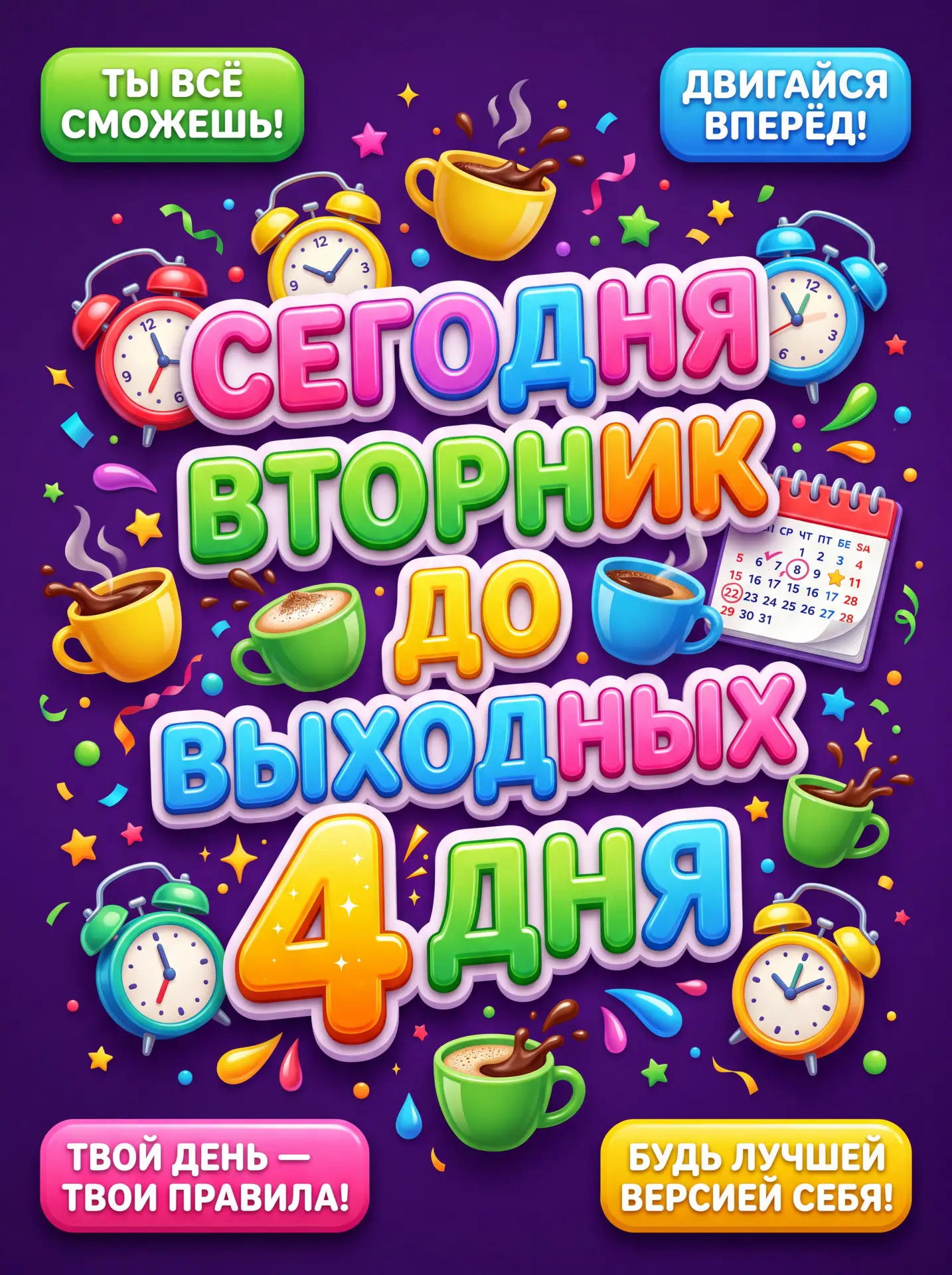 Мотивационный постер «Сегодня вторник»