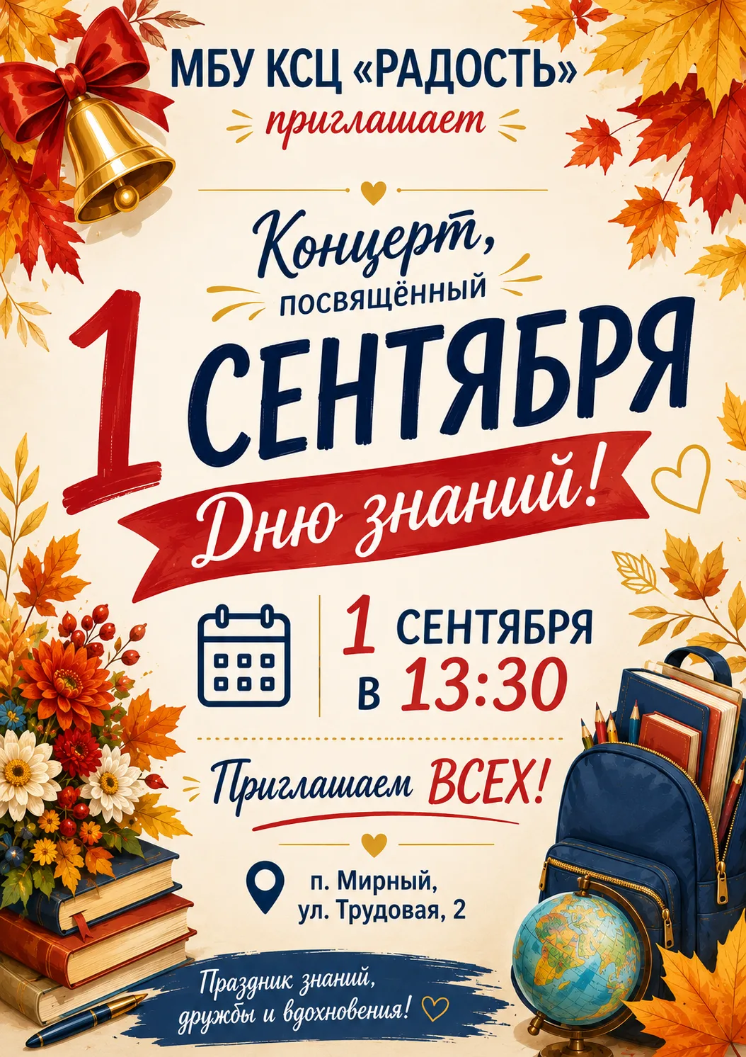 🍂📚 МБУ "КСЦ "Радость" приглашает! 📚🍂