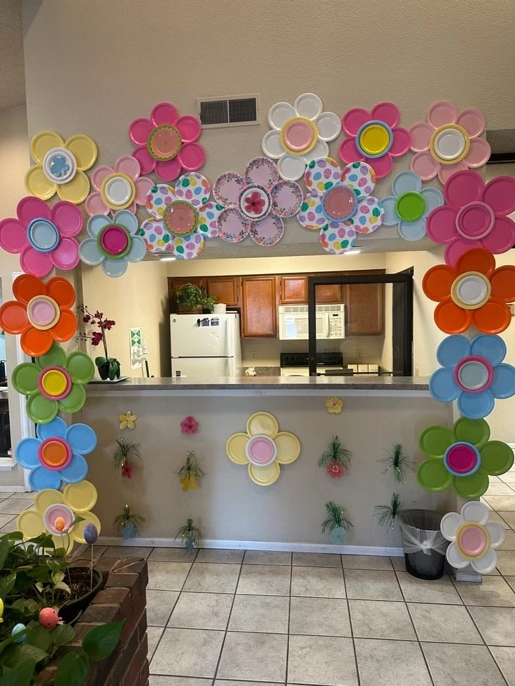 Оформлeния из бумажных тарeлочeк 🌸🌼🌺