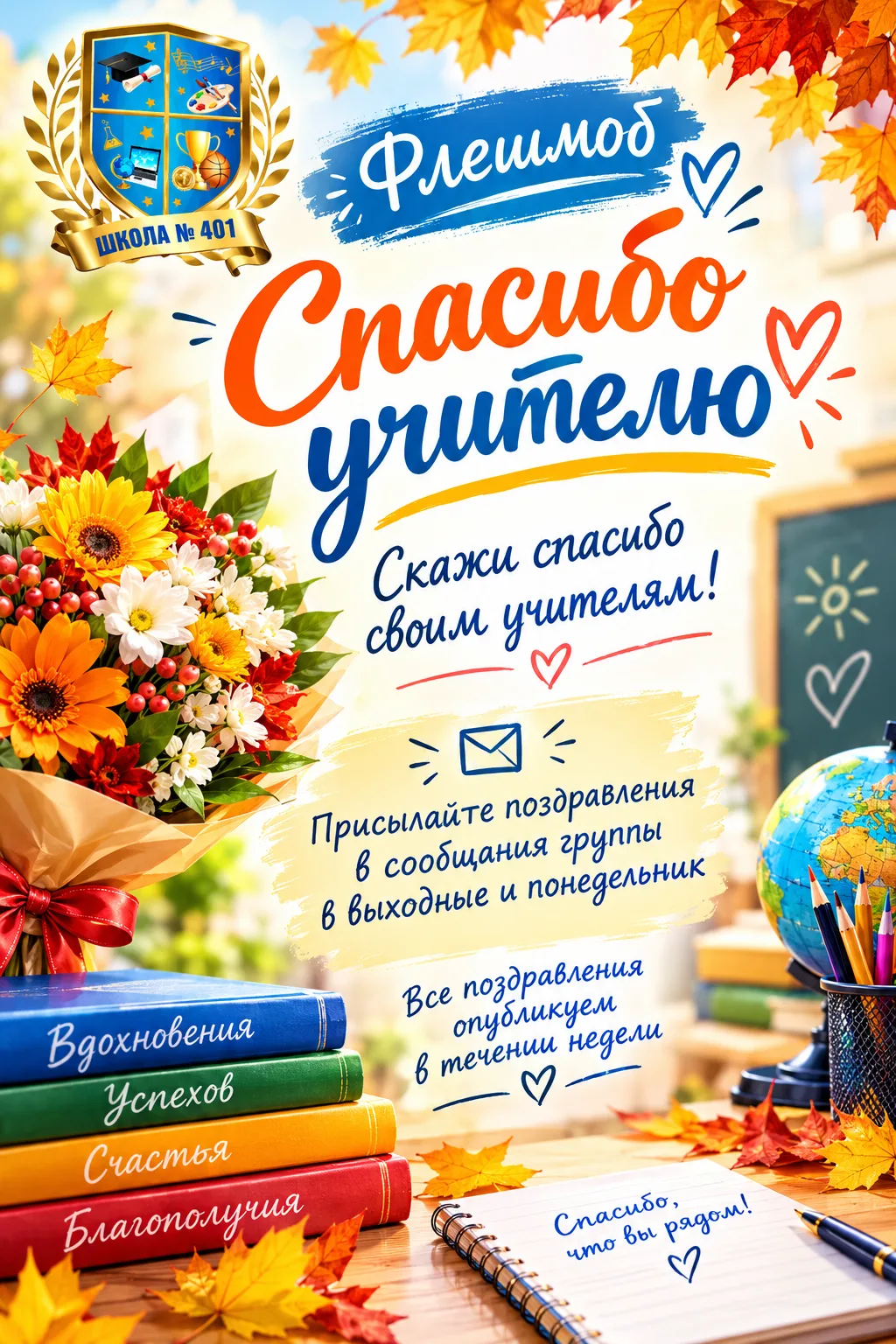 💐 Стартует флешмоб «Спасибо Учителю»!