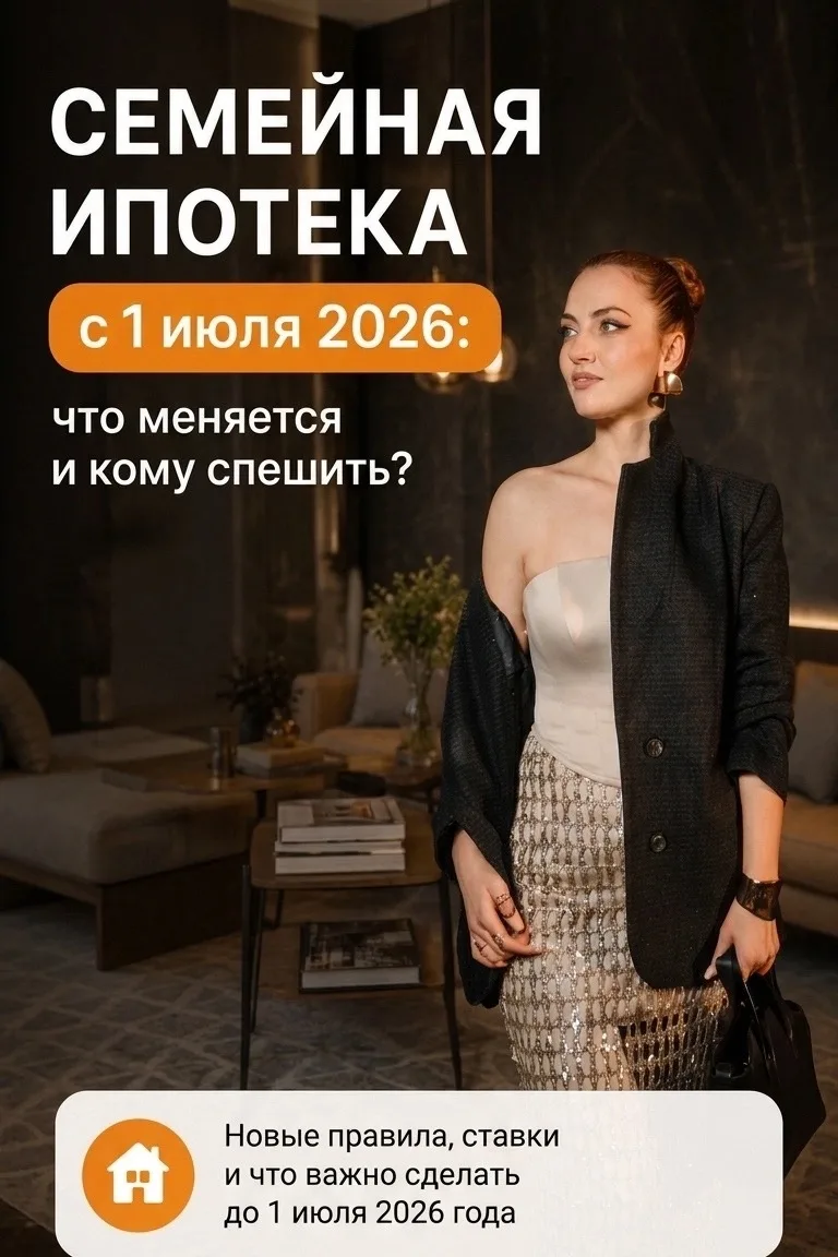 СЕМЕЙНАЯ ИПОТЕКА — успеть до изменений или подождать? 🏡

С 1 июля 2026 года условия семейной ипотек