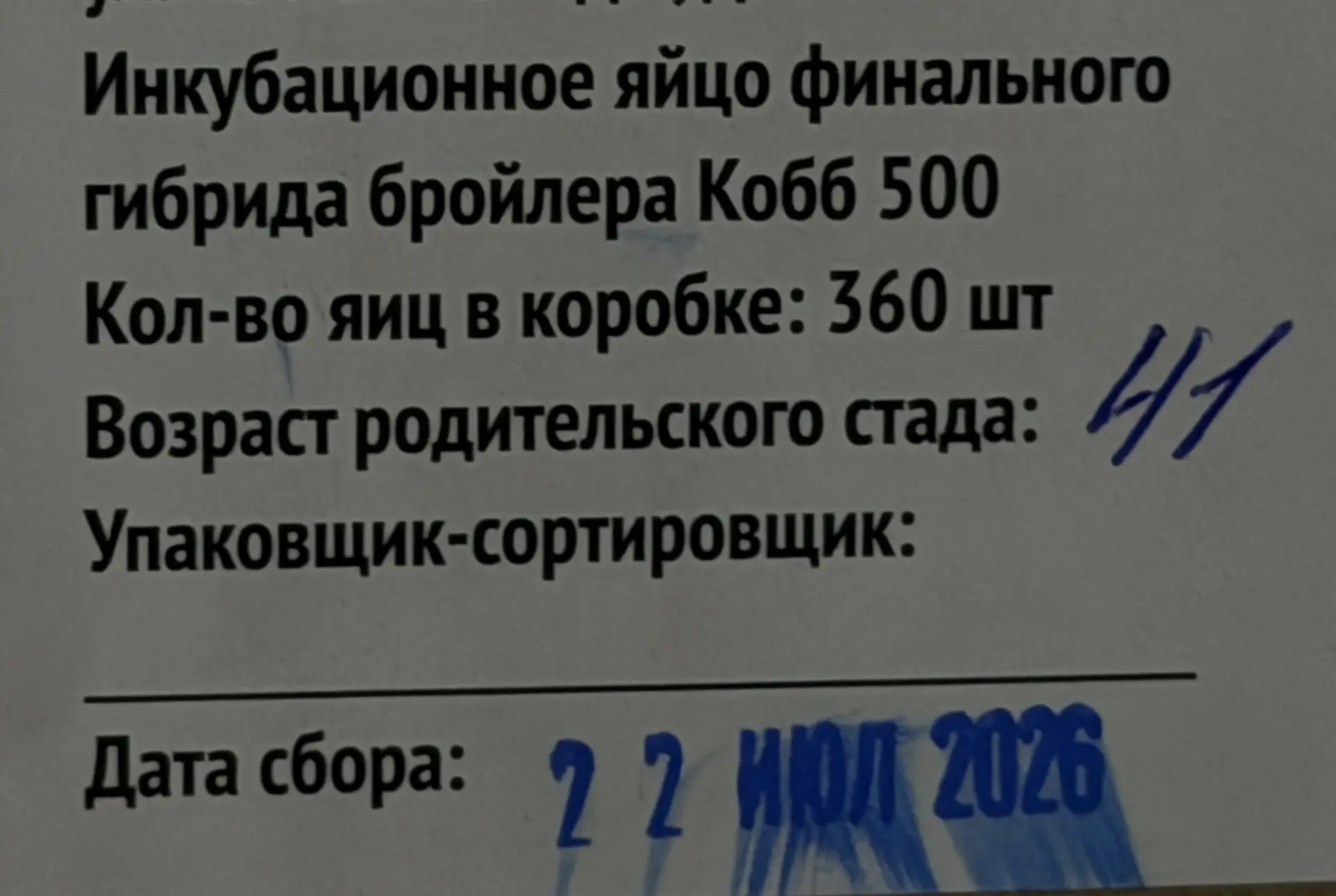 📦 сегодня 23 июля встретили  новую партию Кобб 500 (Кемерово)

Обратите внимание на даты сбора — яй