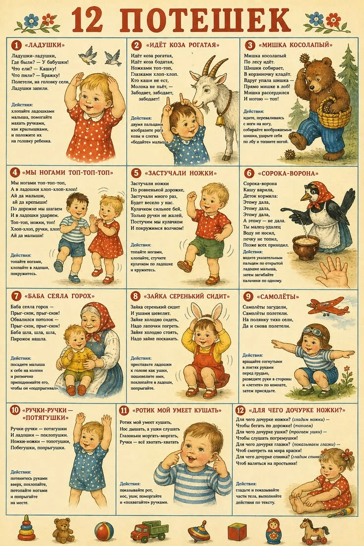 Потешки для малышей ❤🤗