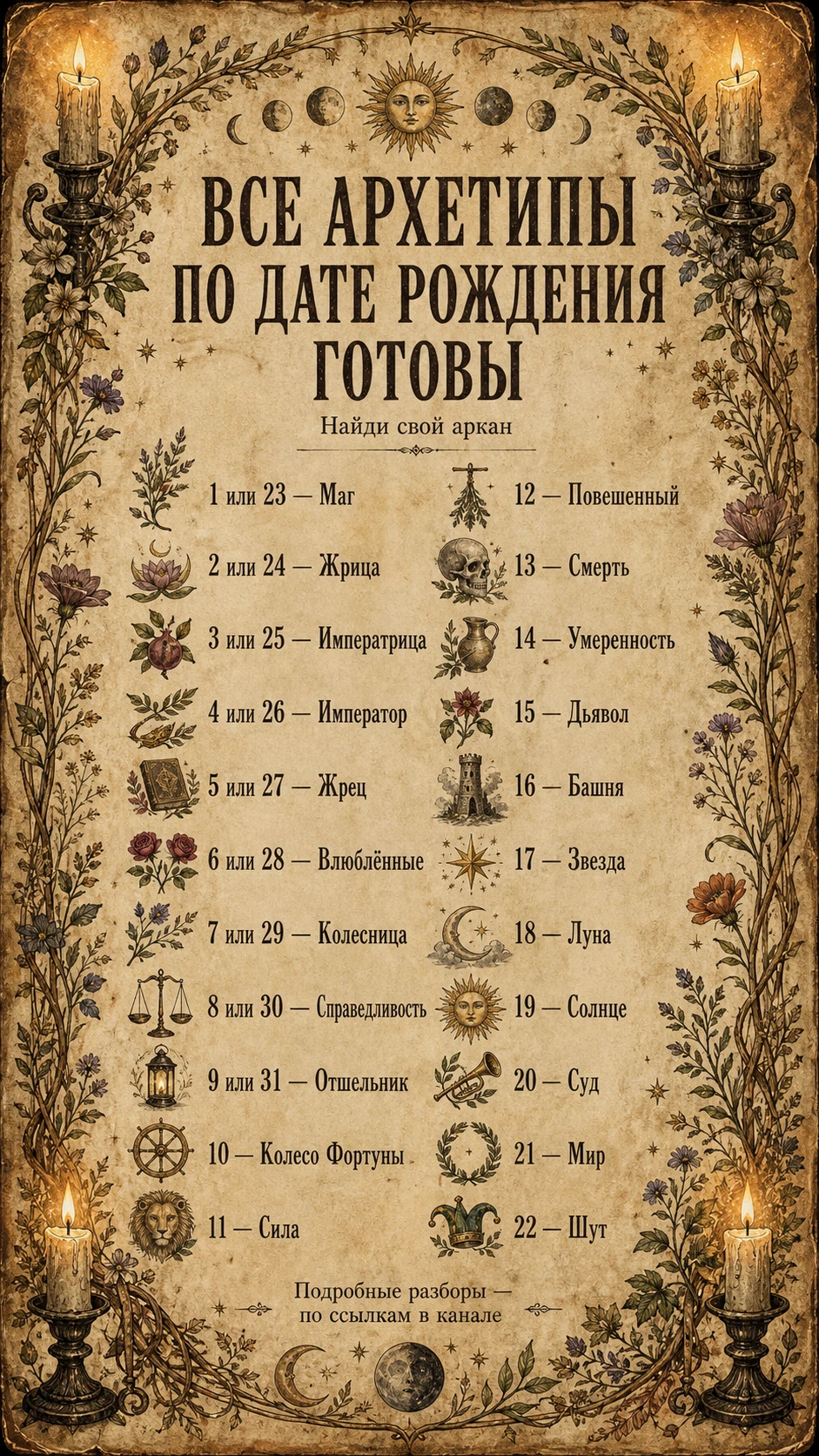Наконец-то готовы разборы всех архетипов по датам рождения. Теперь найти свой можно за ...