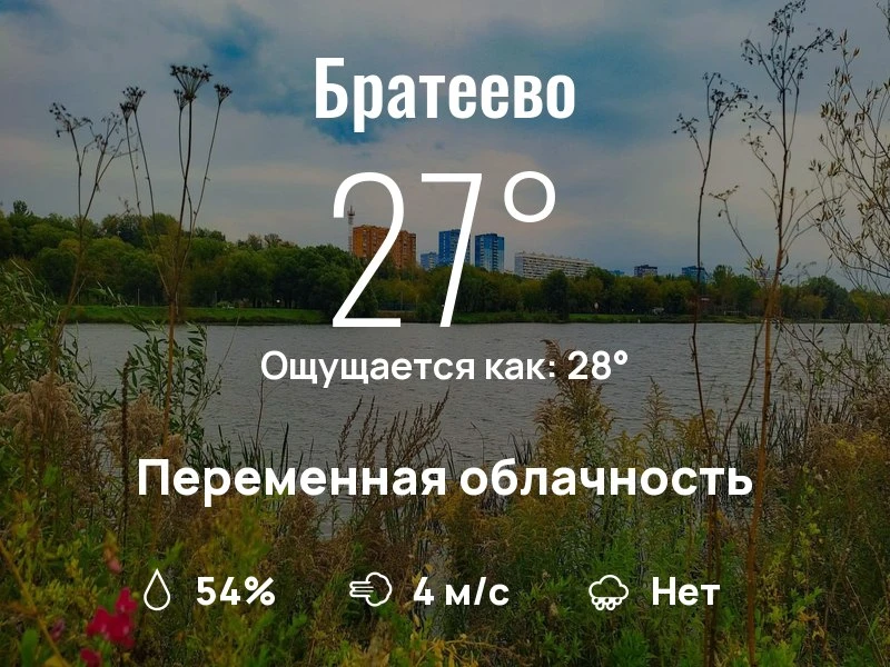 Что с погодой в Братеево?