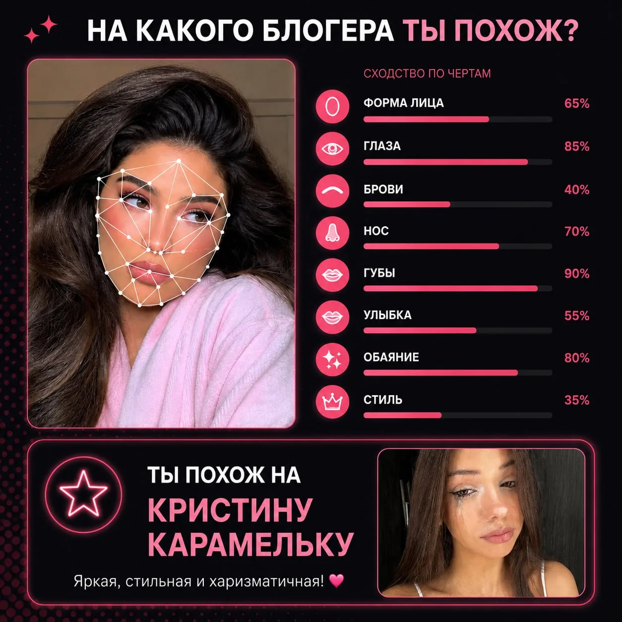 😍Тест на какого блогера ты похожа теперь в МАКС!