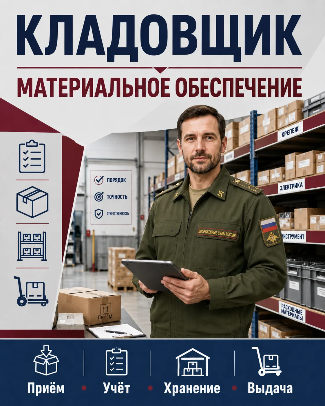 Кладовщик в тыловом подразделении: порядок, учёт и ответственность
