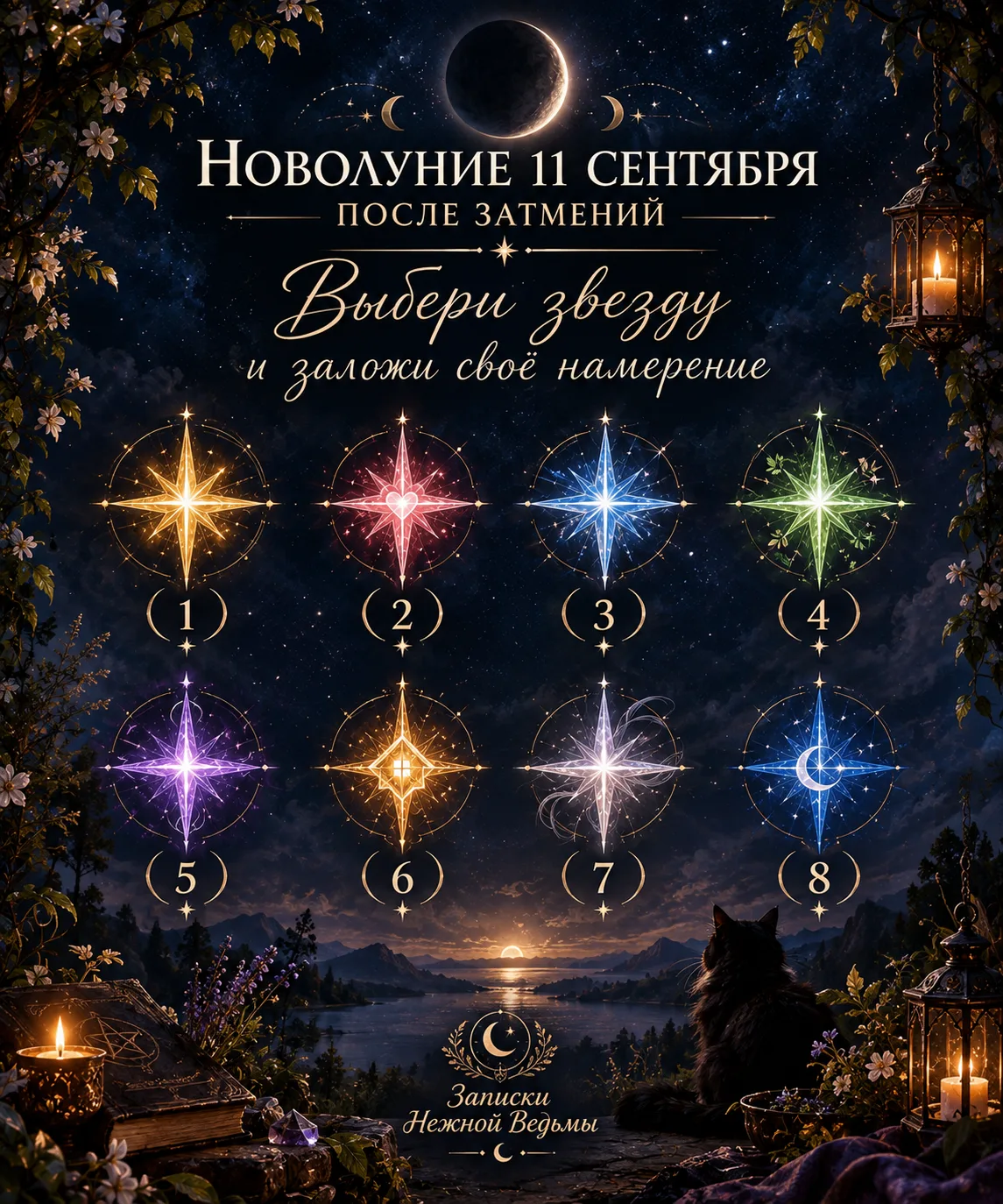 🌑 НОВОЛУНИЕ 11 СЕНТЯБРЯ: ВЫБЕРИ ЗВЕЗДУ И ЗАЛОЖИ СВОЁ НАМЕРЕНИЕ