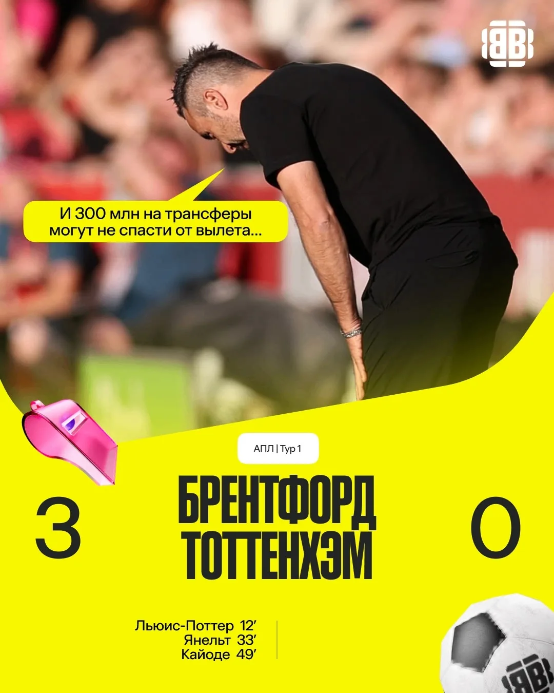 «Тоттенхэм» с самого начала взял курс на Чемпионшип 🤦‍♂️
