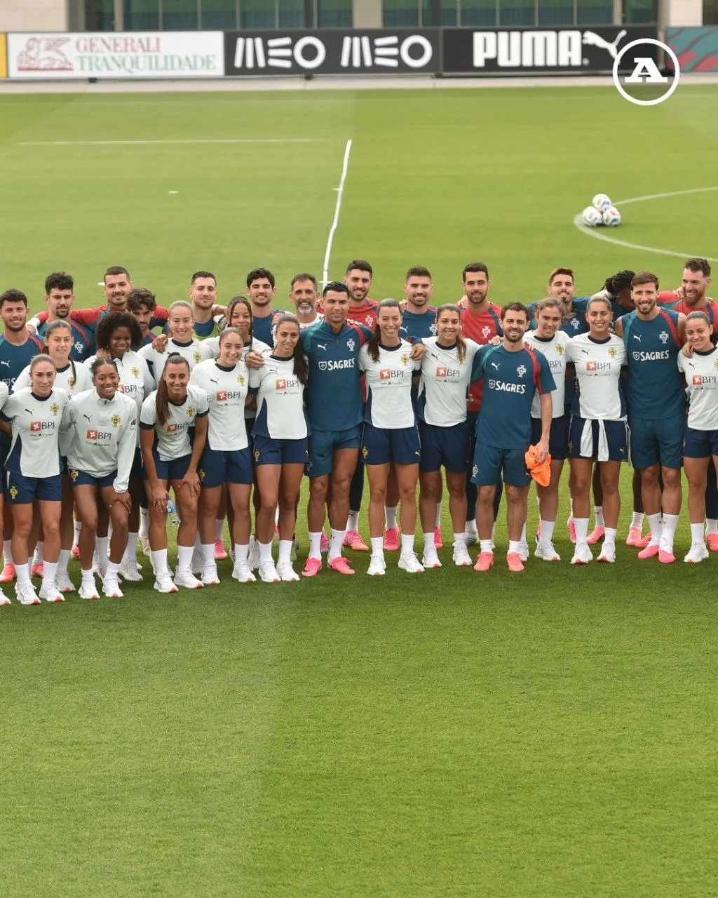 🇵🇹 ❤️‍🔥 | Совместная тренировка мужской и женской национальных сборных Португалии по футболу
