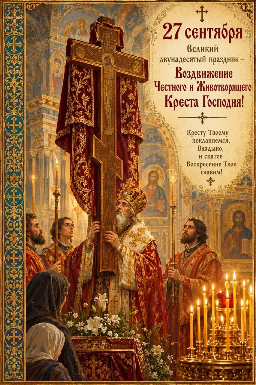 🕊 27 СЕНТЯБРЯ ВОЗДВИЖЕНИЕ ЧЕСТНОГО И ЖИВОТВОРЯЩЕГО КРЕСТА ГОСПОДНЯ 🕊