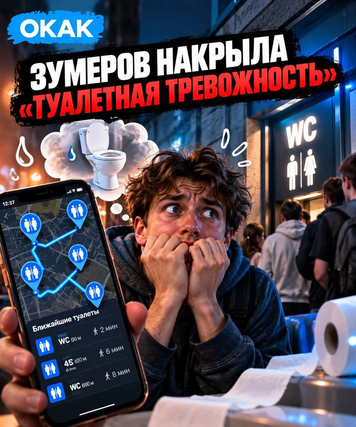 🚽 ЗУМЕРОВ накрыла «ТУАЛЕТНАЯ ТРЕВОЖНОСТЬ» — молодые люди боятся выходить из дома из-за...