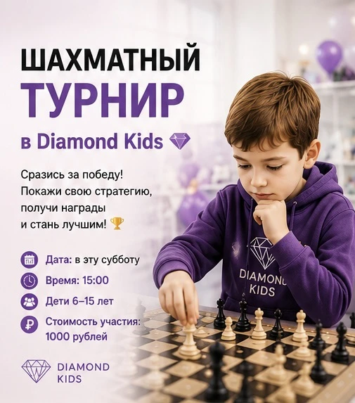 Ваши дети любят играть в шахматы? Тогда эта суббота станет для них особенной!