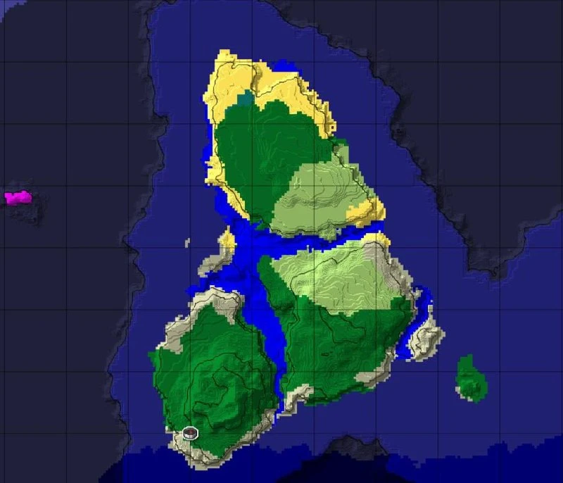 Нашли отличный сид для Minecraft на троих — три огромных острова посреди океана