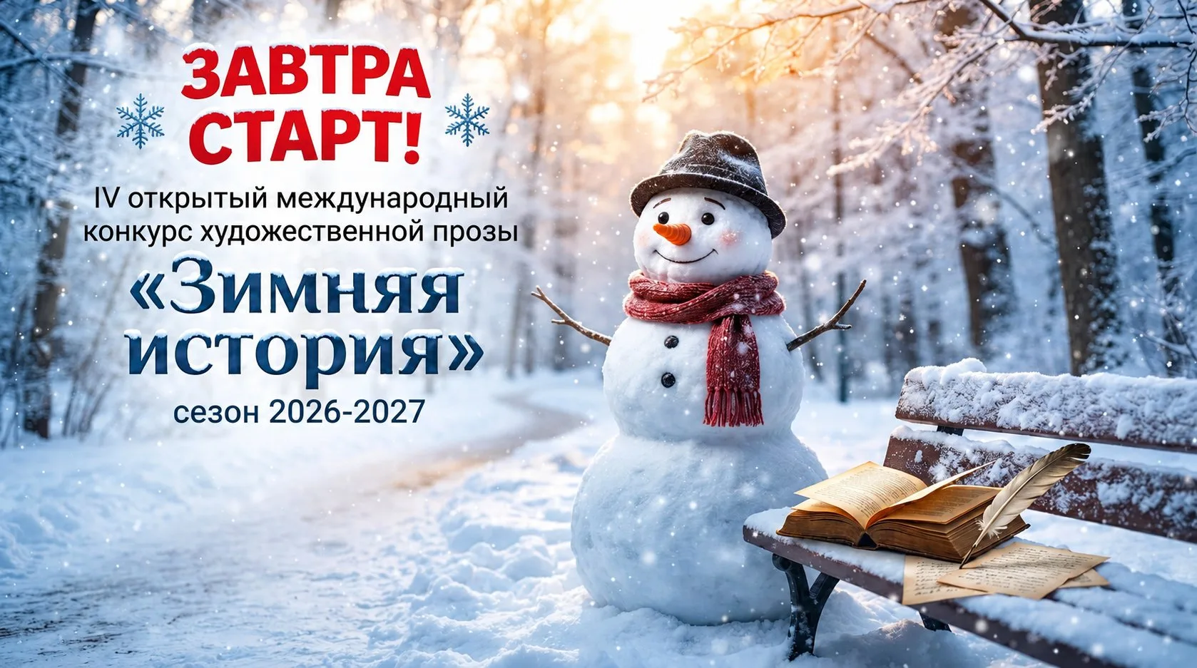 ❄️ Уже завтра стартует IV открытый заочный конкурс художественной прозы «Зимняя история»!