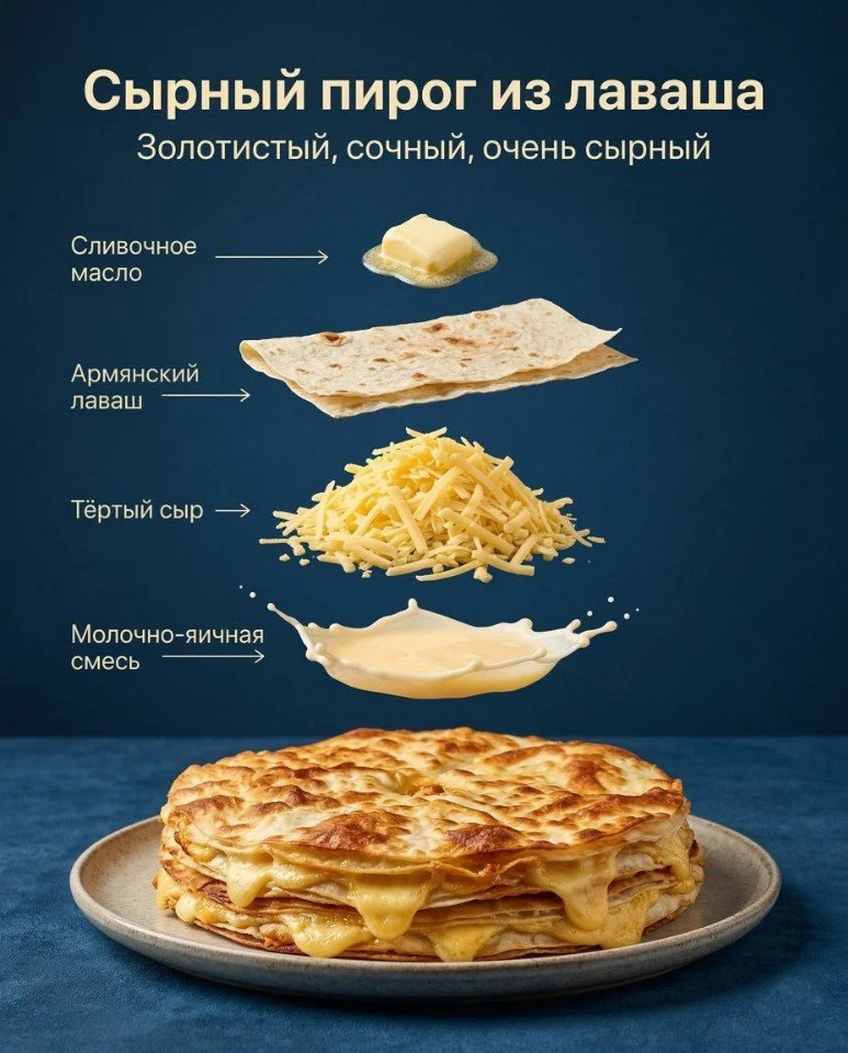 Сырный пирог из армянского лаваша