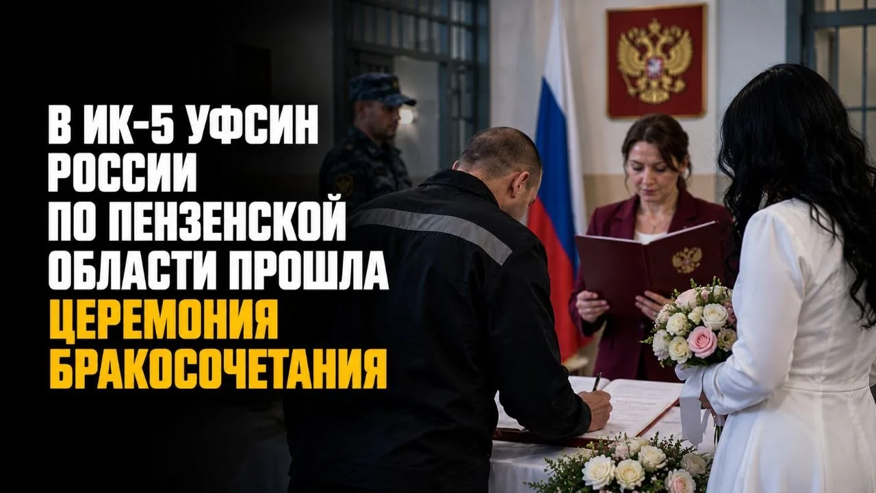 В ИК-5 УФСИН РОССИИ ПО ПЕНЗЕНСКОЙ ОБЛАСТИ ПРОШЛА ЦЕРЕМОНИЯ БРАКОСОЧЕТАНИЯ