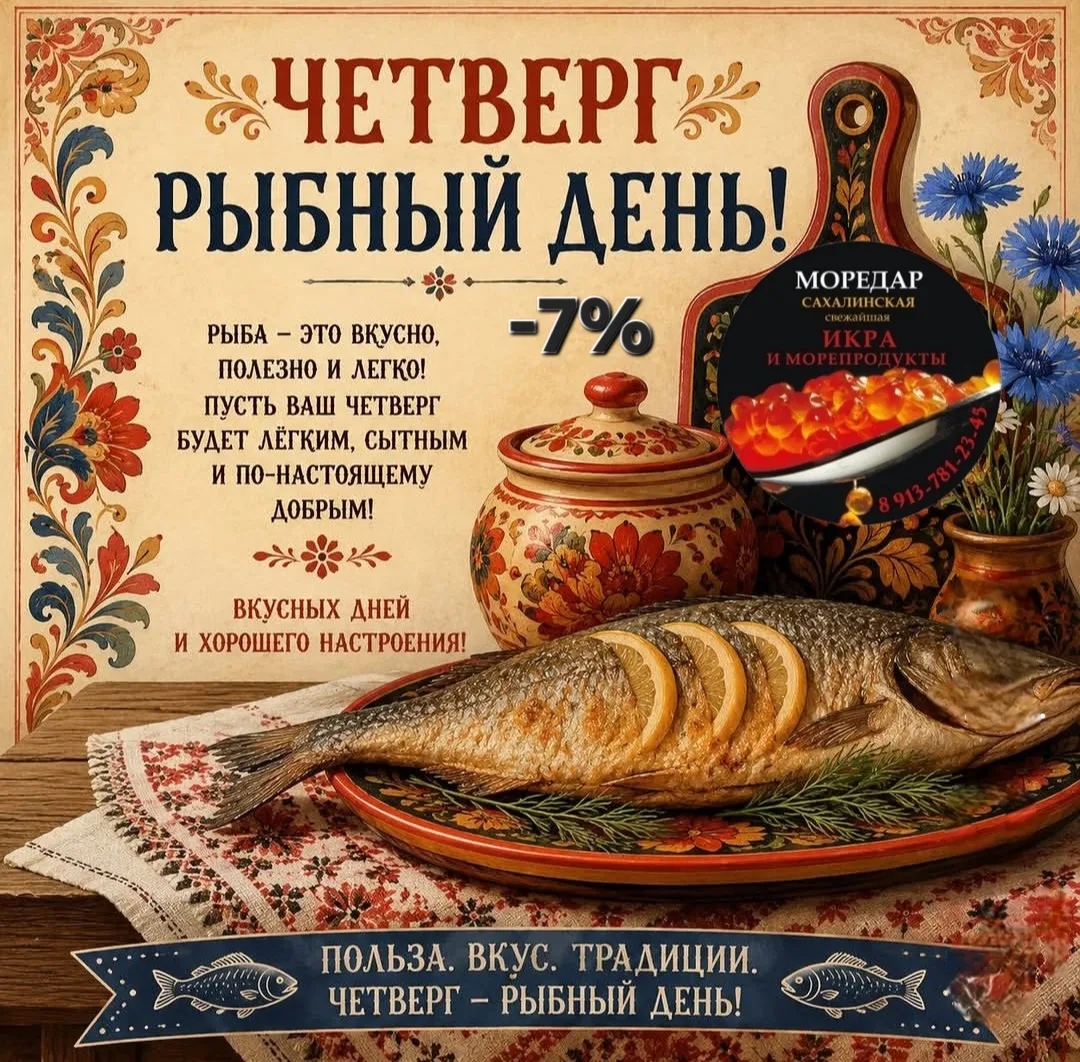 🐟Четверг: день, когда традиции и море приходят в каждым дом 🏠