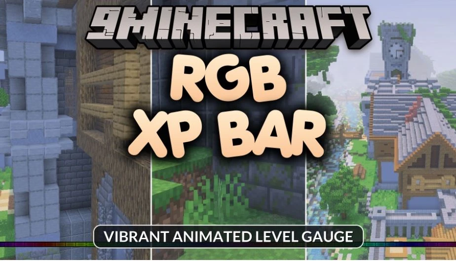 Пакет текстур RGB XP Bar (1.21, 1.20) 

позволяет превратить обычную зеленую полосу опыта в красочну