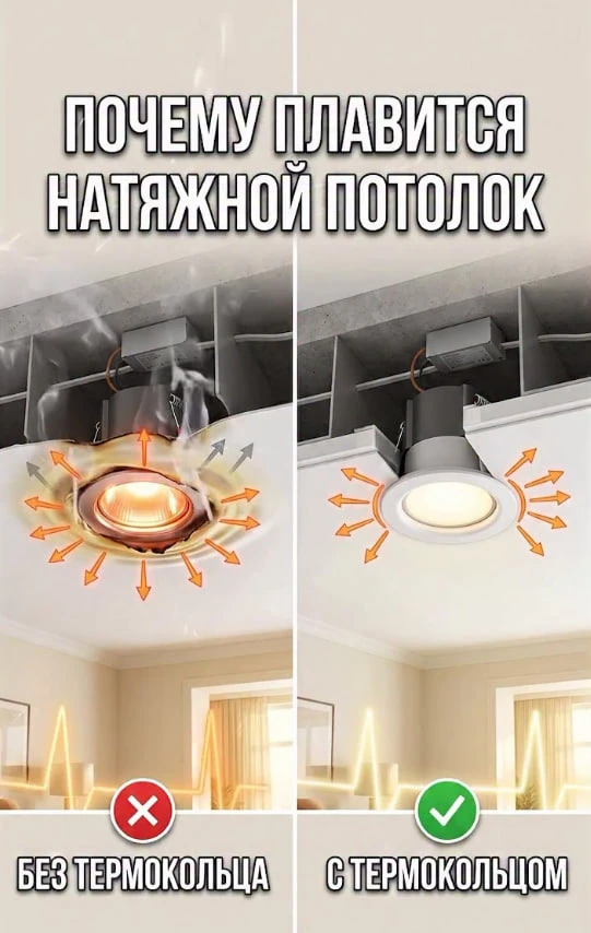 Почему плавится натяжной потолок 🔥