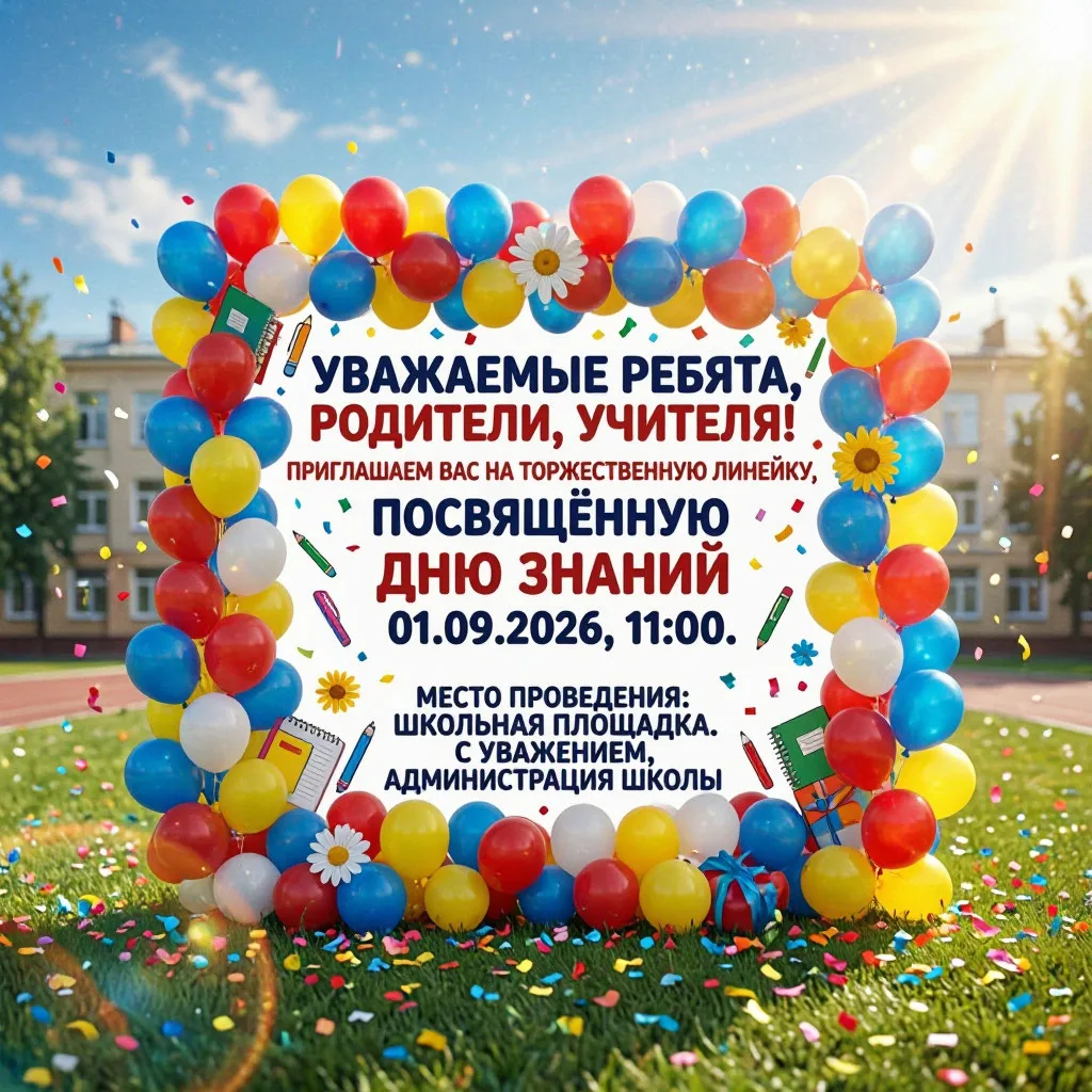 Приглашаем на торжественную линейку, посвящённую Дню знаний!
