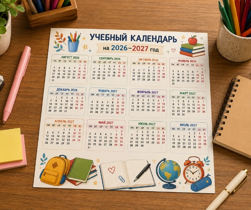 📆🎁 Календарик для учителя и детей 2026 по 2027 год 🎁📆