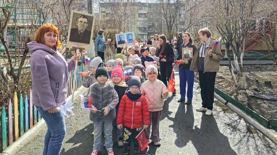 В преддверии приближающегося праздника 9 мая - День Победы - в МБДОУ "ДСОВ  № 31" состоялось трогате