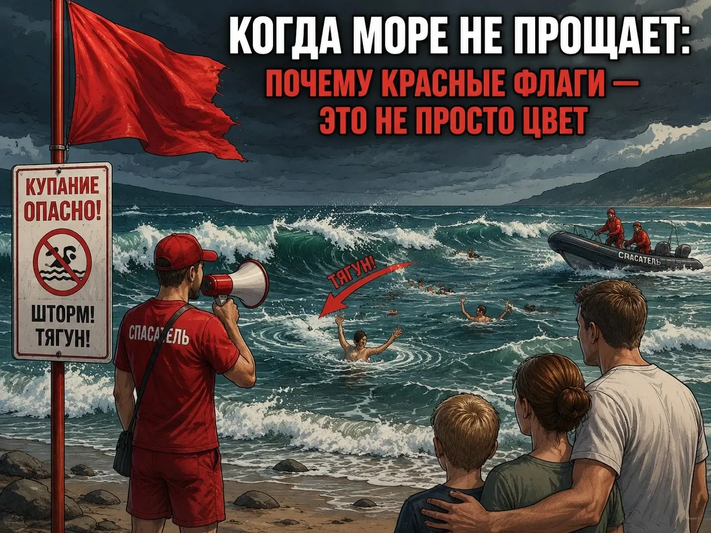 «Когда море не прощает: почему красные флаги — это не просто цвет» трагедия в Новороссийске. Подробн