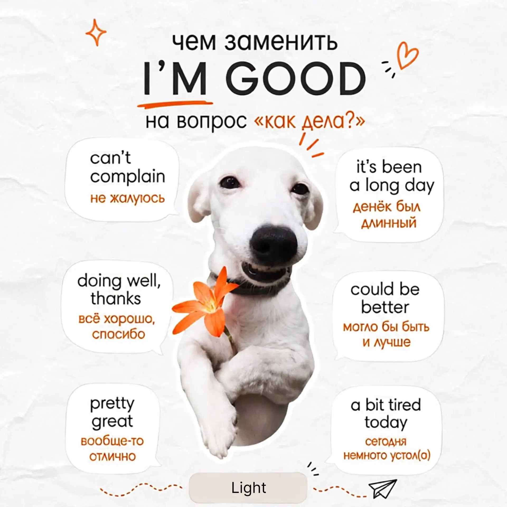 🐾 «How are you?» - «I'm good»… и всё? А ведь можно ответить куда живее!
