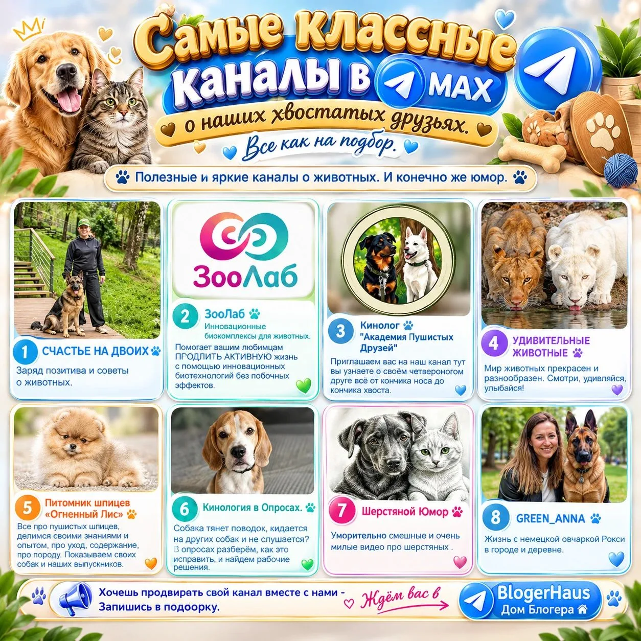Самые классные каналы о наших хвостатых друзьях. Все как на подбор. Полезные и яркие ка...