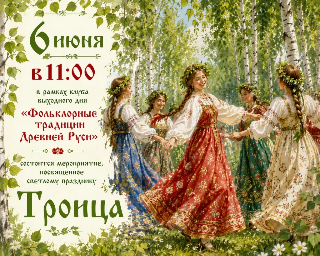 🌿 Приглашаем на фольклорно-игровую программу "Троица"🌿
