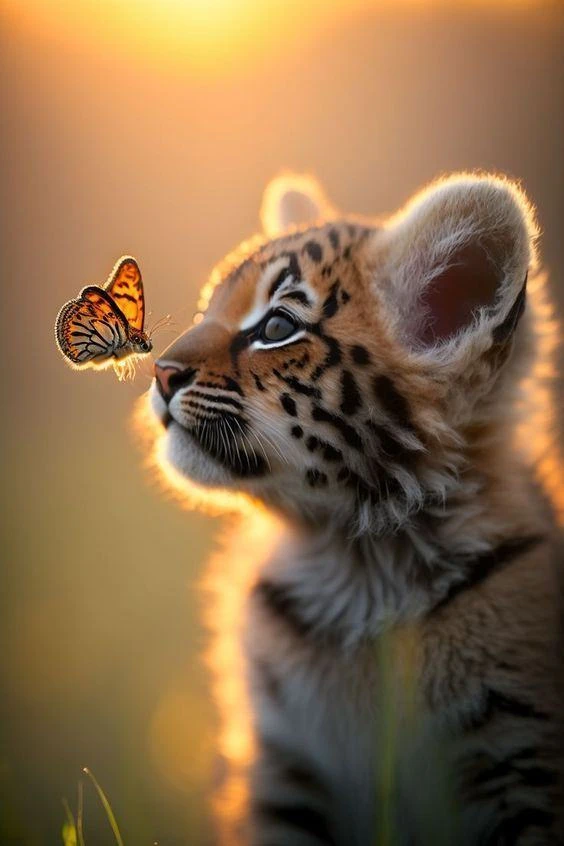 Чистая милота в одном фото🦁🦋