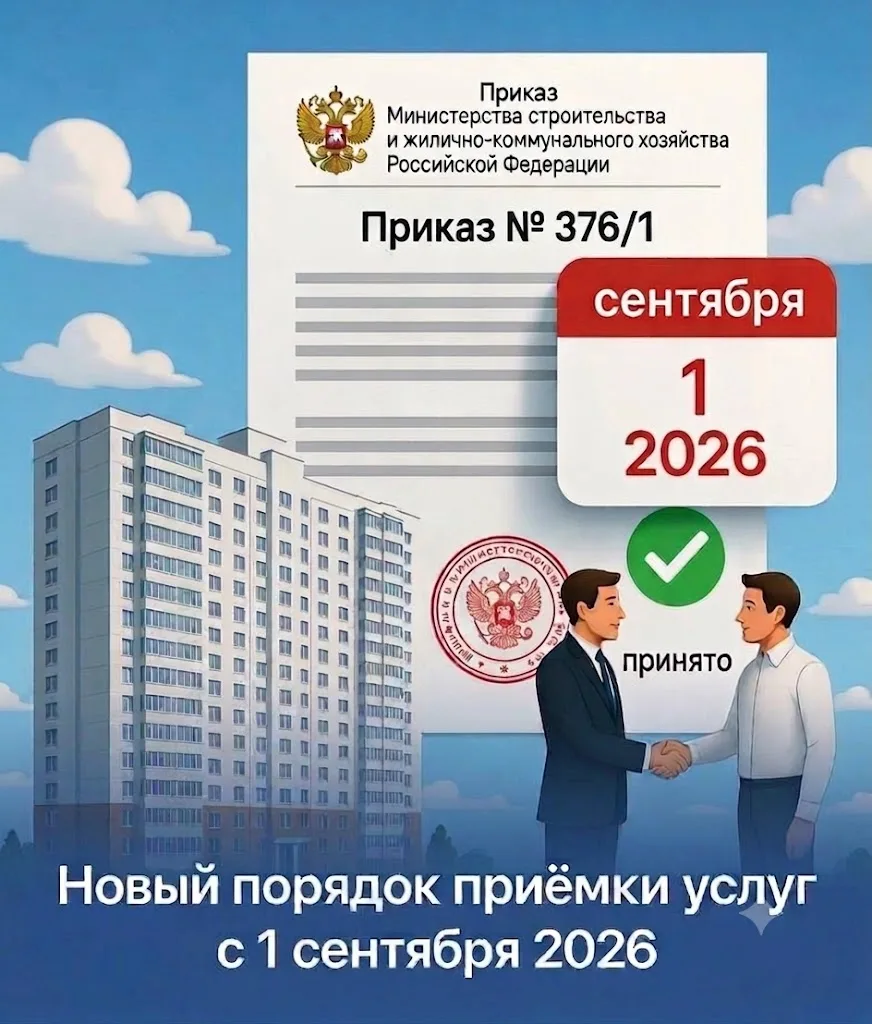 ✅ Новый порядок оформления актов приёмки услуг в многоквартирных домах
С 1 сентября 2026 года вступа