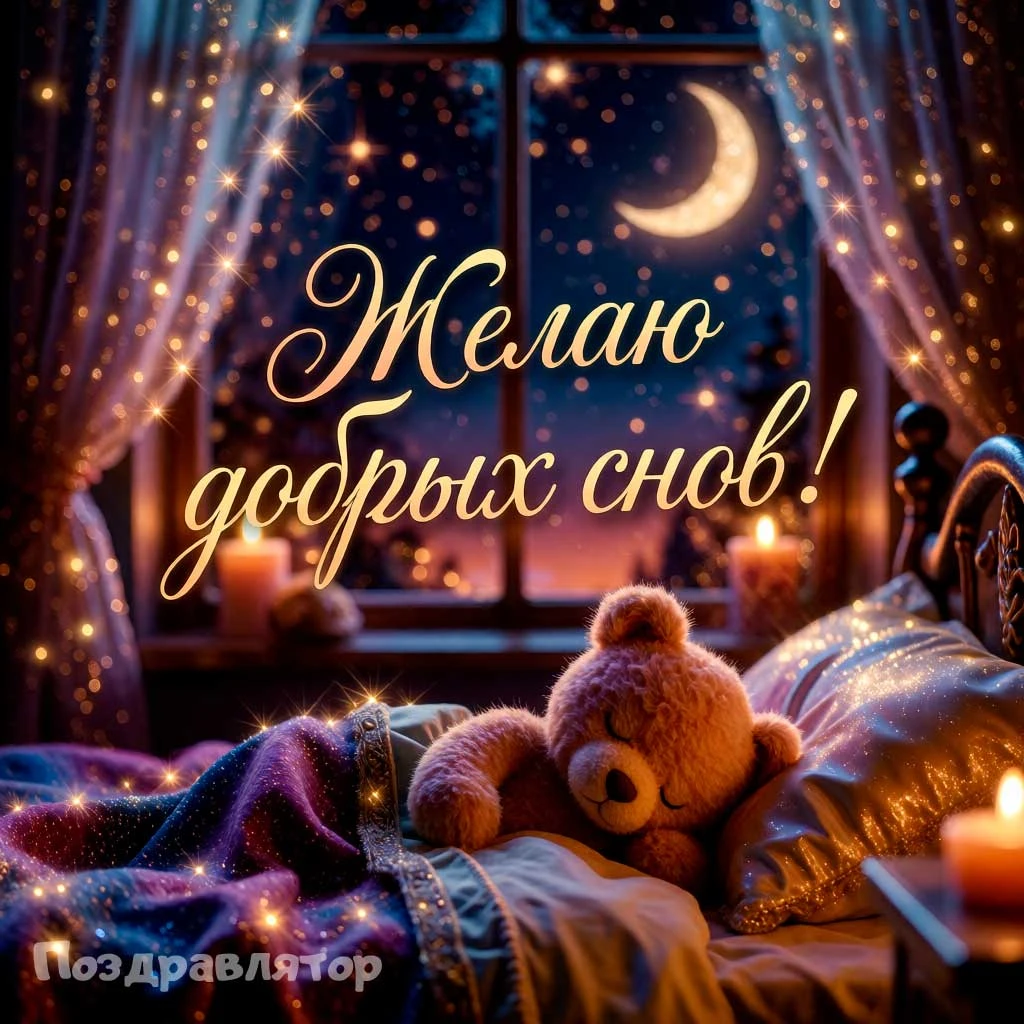 Открытка для тебя. Спокойной ночи и мягких снов 💫