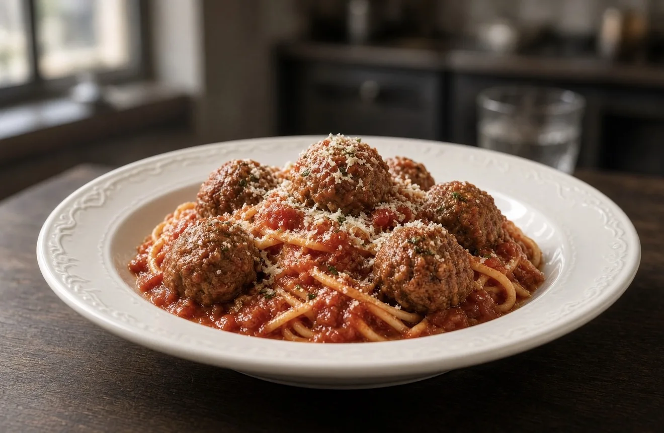 🍝 Спагетти с домашними фрикадельками