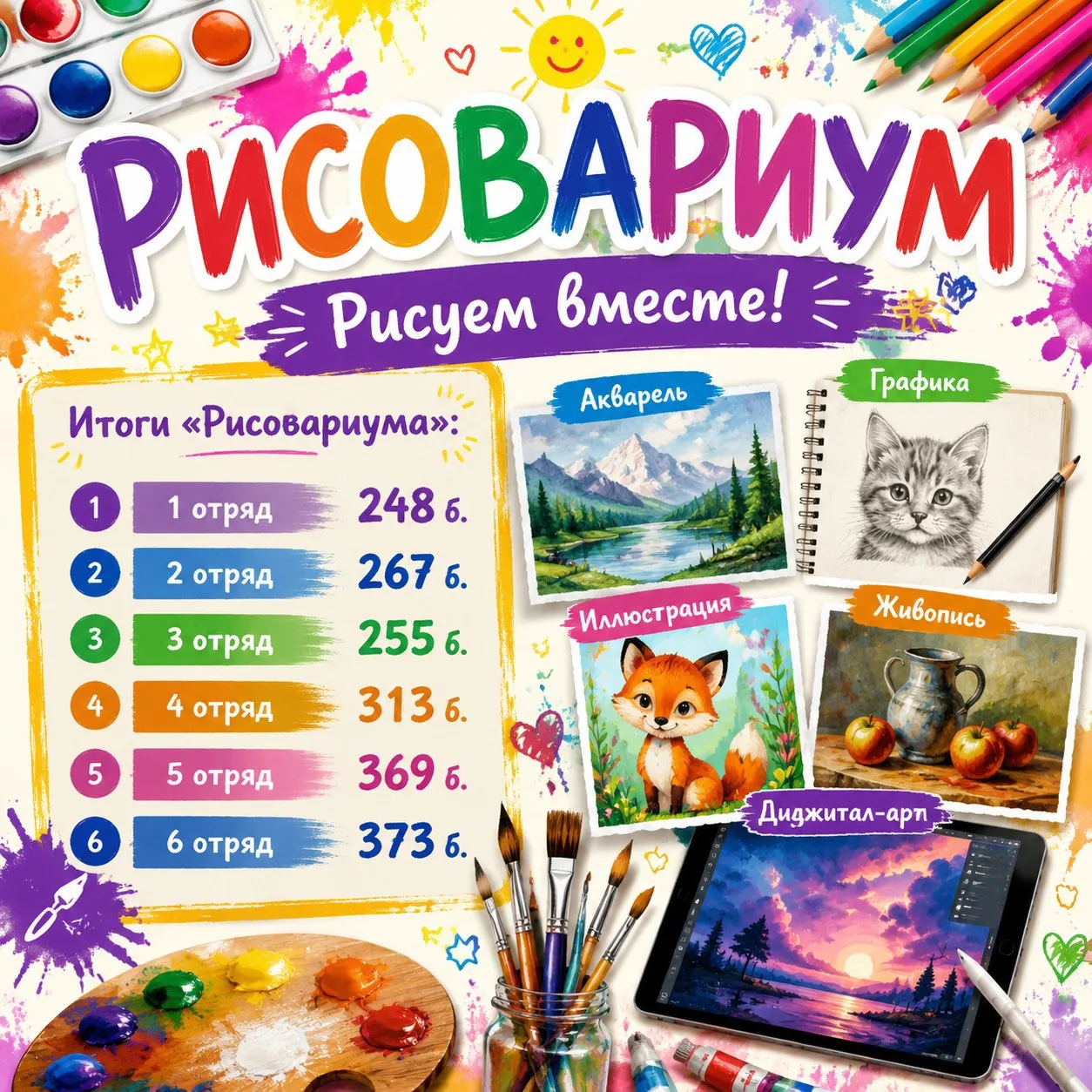 ЛЕТНИЙ ЛАГЕРЬДДТ 

итоги Рисовариума🏆