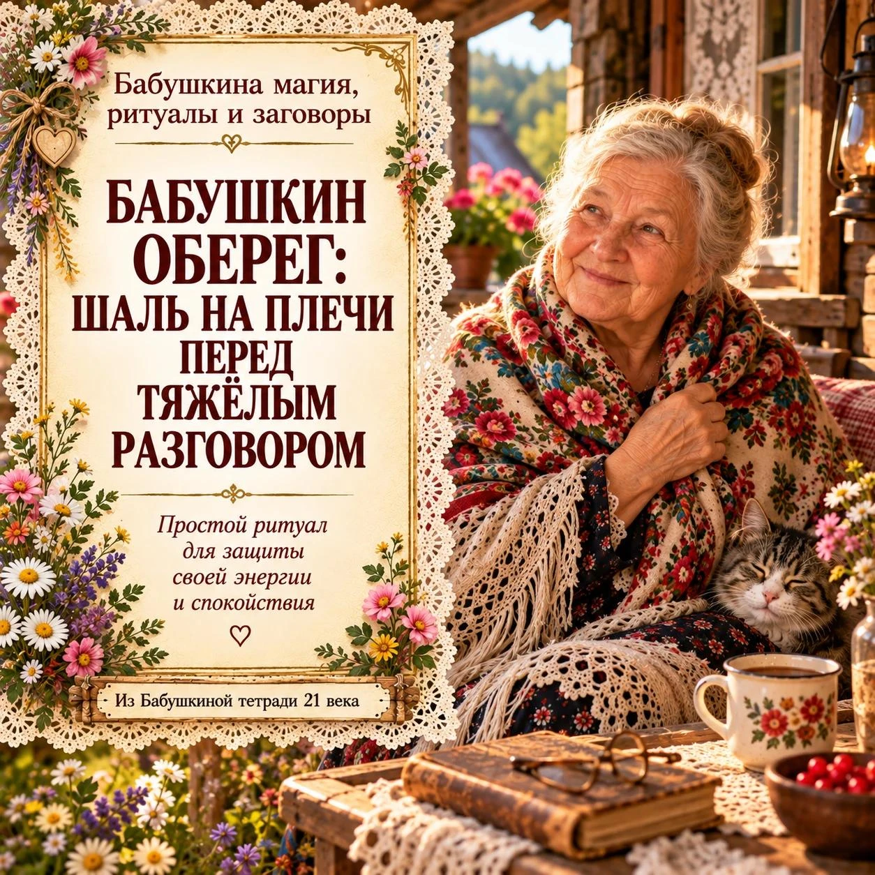 🧣 БАБУШКИН ОБЕРЕГ: ШАЛЬ НА ПЛЕЧИ ПЕРЕД ТЯЖЁЛЫМ РАЗГОВОРОМ