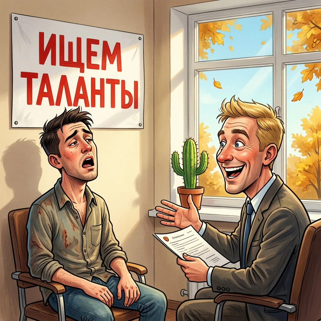 В отделе кадров: