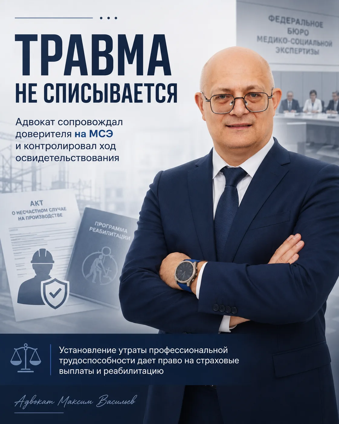 ТРАВМА НЕ СПИСЫВАЕТСЯ

В 2025 году мой доверитель получил тяжелую травму на производстве.

После леч