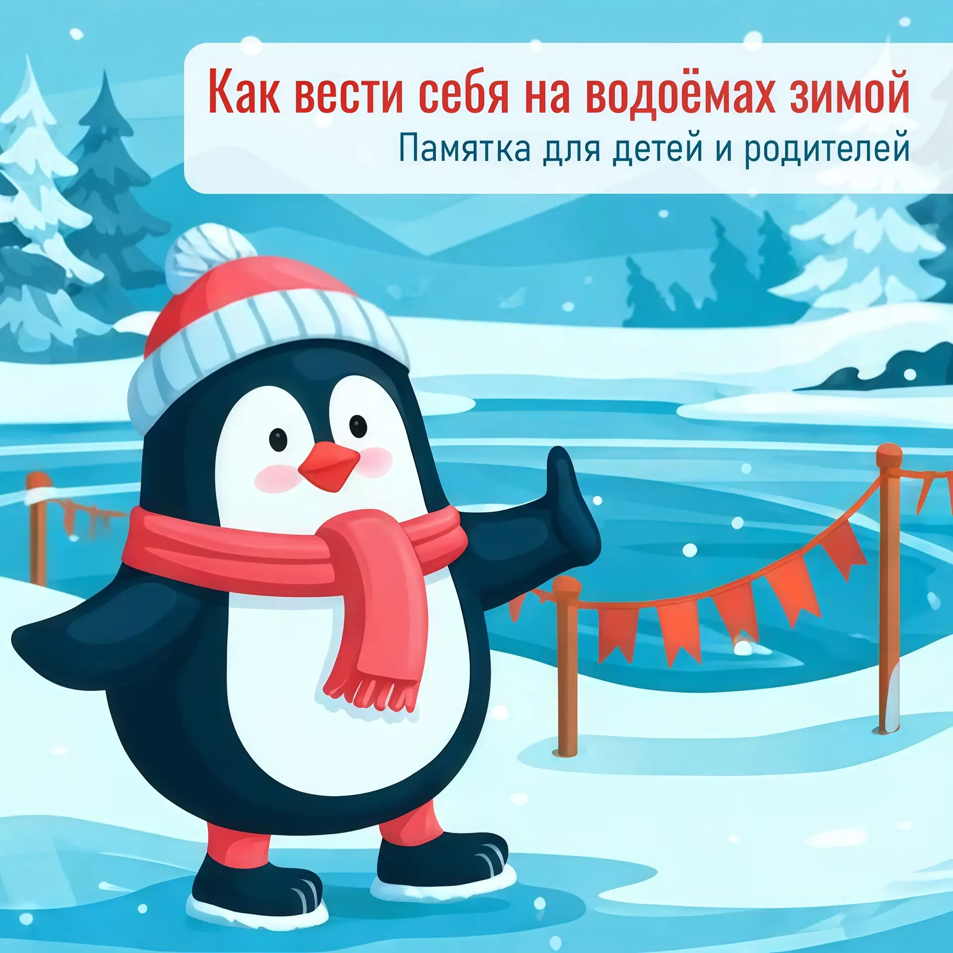 Совсем скоро весна, но игры на льду ещё в самом разгаре!  Чтобы зимние развлечения были безопасными 