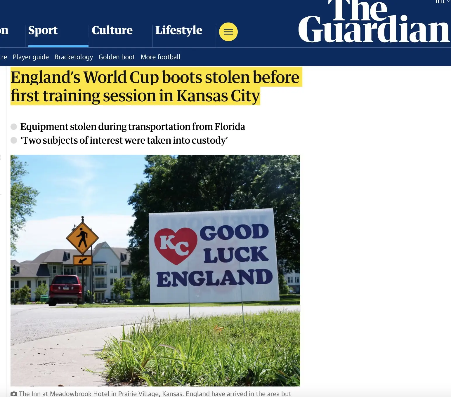 ⚽️🇬🇧 У сборной Англии перед чемпионатом мира украли бутсы, мячи и тренировочное оборудование.

Инц