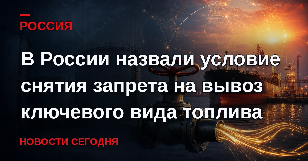 Ключевым условием снятия запрета на экспорт из России дизельного топлива является налич...