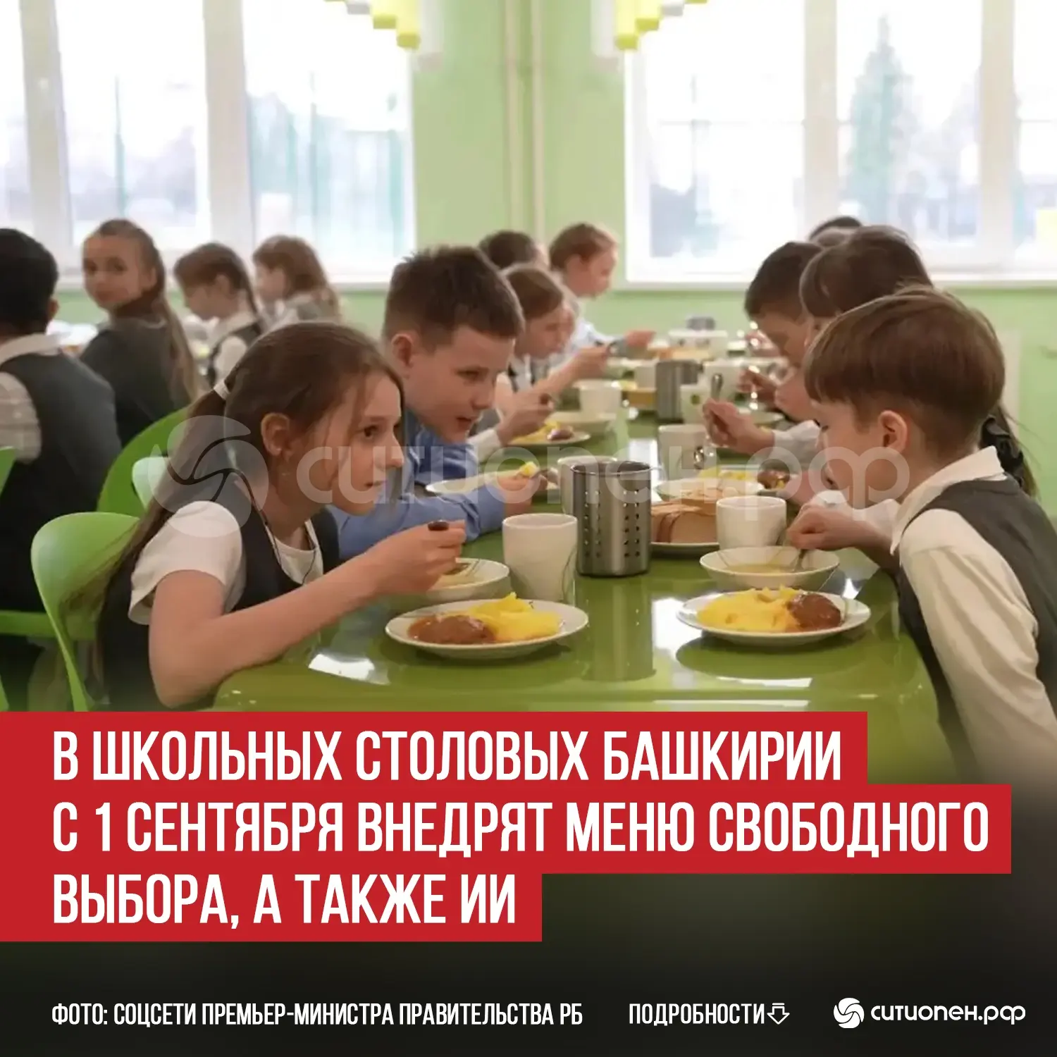 В школьных столовых Башкирии с 1 сентября внедрят меню свободного выбора, а также ИИ

В школах Башки