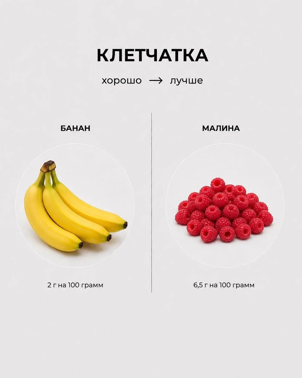 Наглядный гид по главным источникам клетчатки в рационе 🥬