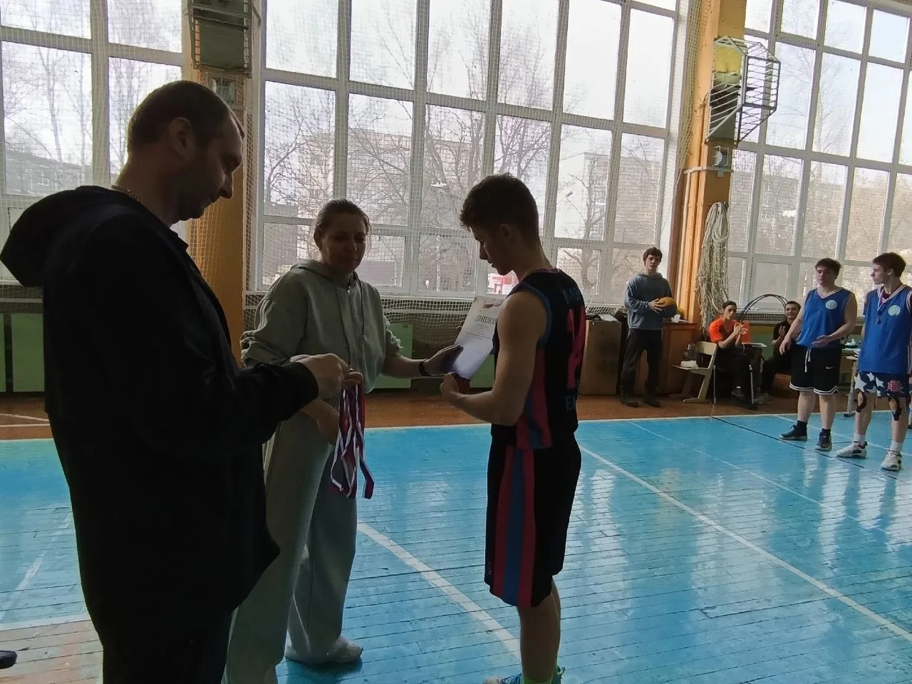🏆Победители районных соревнований по баскетболу🏀  🗓️8 апреля команда юношей "Тайфун"  10-11 классов 
